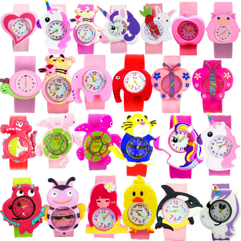 2021 venta al por mayor de relojes de bebé 3D de dibujos animados para niños, relojes de pulsera para niños, relojes de cuarzo para niñas, relojes para niños