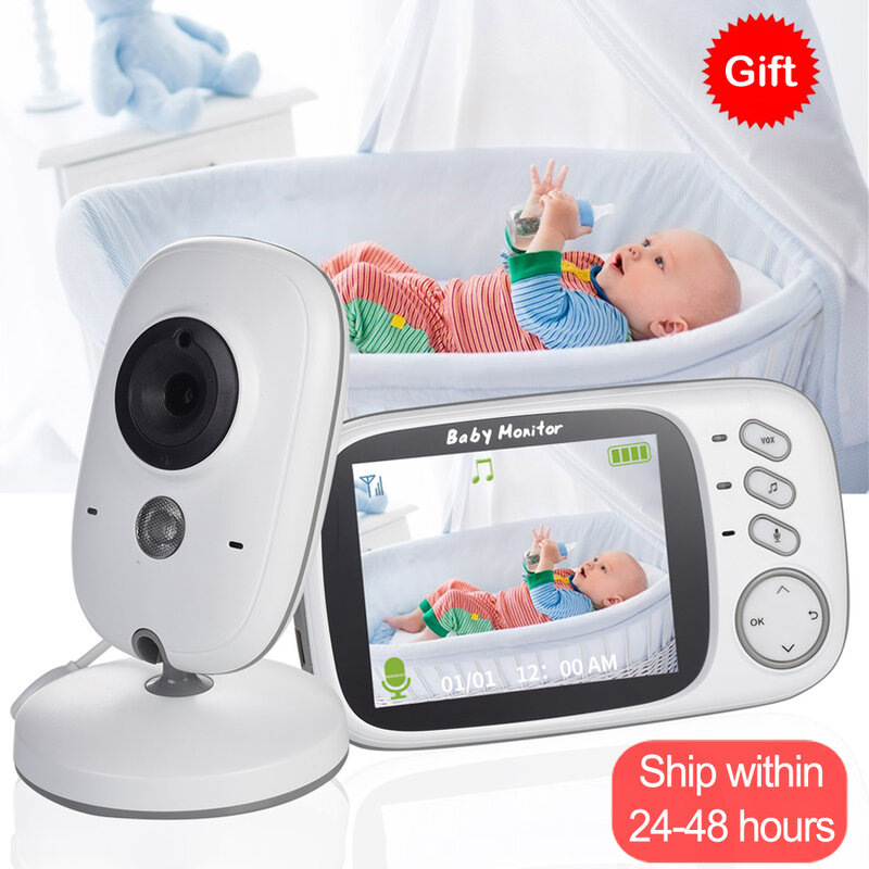 Monitor do bebê com câmera, babá eletrônica, 2 Way Conversa Áudio, Visão Noturna, Vídeo, Rádio Babá, 3.2 "LCD