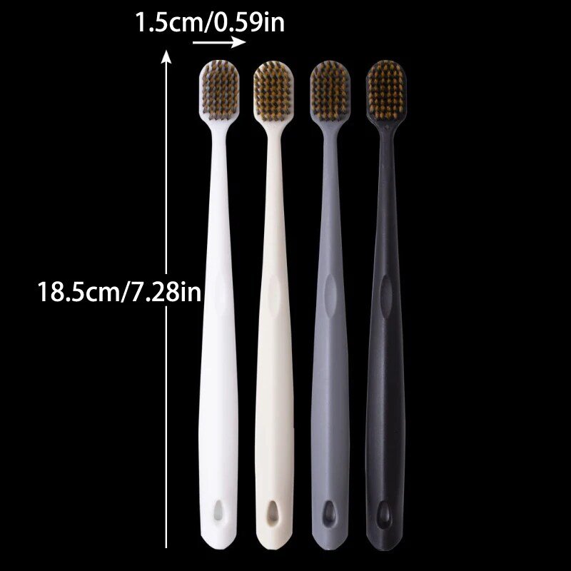 2Pcs Wide-Head Toothbrush Soft Eco Friendly Portable Fiber Brush Couple Toothbrush Oral Hygiene Care