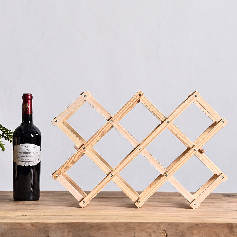 Łatwy montaż 3-10 butelek drewniany stojak na wino akcesoria do dekoracji domu półka do przechowywania składanych butelek wina domowego