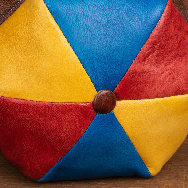 Винтажный дизайнерский кожаный рюкзак в форме шапки из воловьей кожи