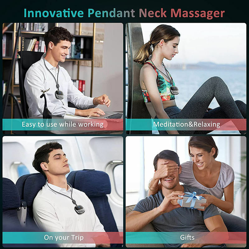 Masajeador inteligente para cuello y columna Cervical, masajeador con monedero caliente TENS, relajante, EMS, portátil, para aliviar el dolor de muslo y espalda