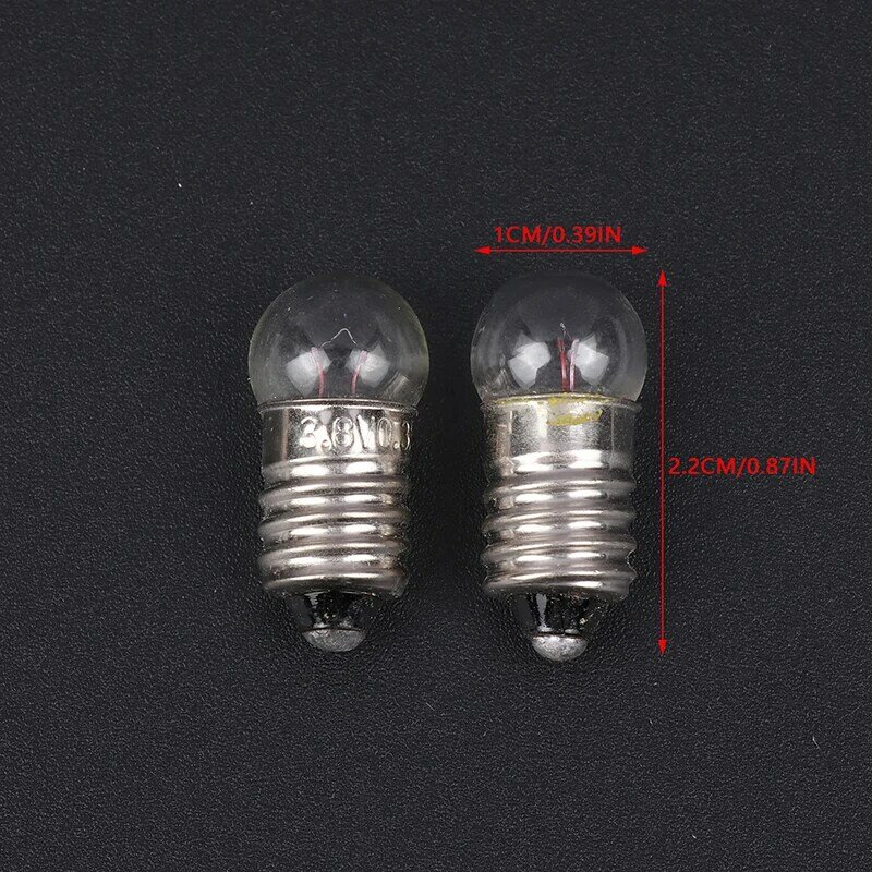Petites ampoules rondes miniatures 1.5V 3.8V, 25 pièces, pour expérience physique, lampe de poche