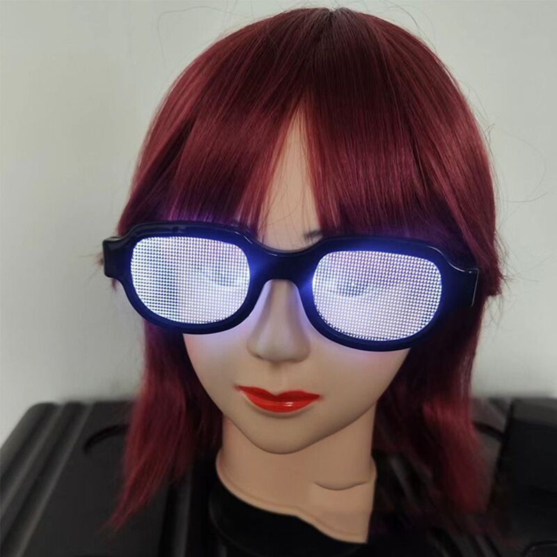 Acrylic LED Light Luminous Glasses Fun Color Red Light Eyewear Cosplay Carnaval Party Prop