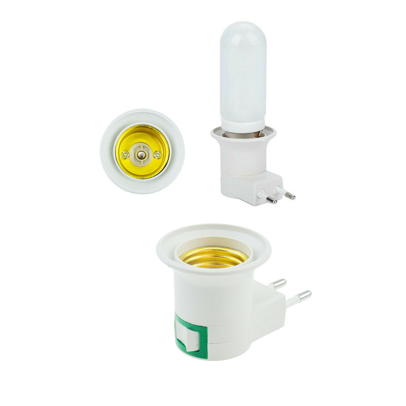 E27 Led Light Lampen Socket Base Holder Eu/Us Plug Adapter Aan/Uit Schakelaar Wit