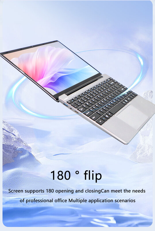 14,1-calowy laptop 16 GB RAM 512 GB SSD Windows 11 Pro Intel Celeron N5095 z kamerą WiFi Bluetooth