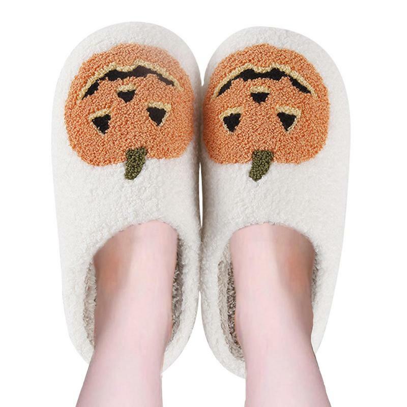 Halloween Slippers Voor Vrouwen Fuzzy Slippers Indoor Katoenen Slippers Feestelijke Halloween Ontwerp Antislip Zool En Uitstekende Tractie