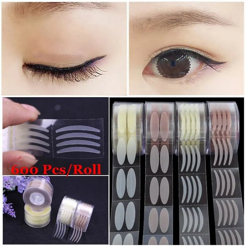 Hot Breathable Invisible Fiber Women Beauty Eyelid Stickers Double Side Eyelid Tape Eye Lift Strips Lace Adhesive