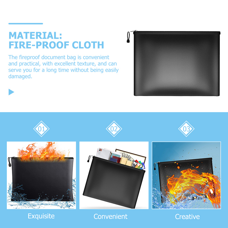Safety Box Fireproof Envelop Bag Waterproof Envelop Pouch Fireproof Envelop Organizer