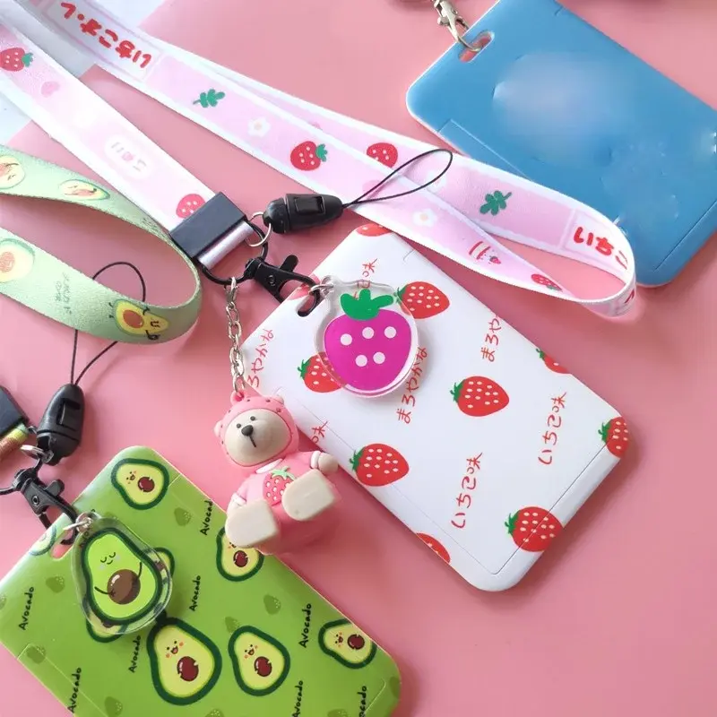 Frutta Avocado fragola cordino Badge porta carte d'identità tracolla cellulare cinghie forniture scolastiche per ufficio regalo accessorio