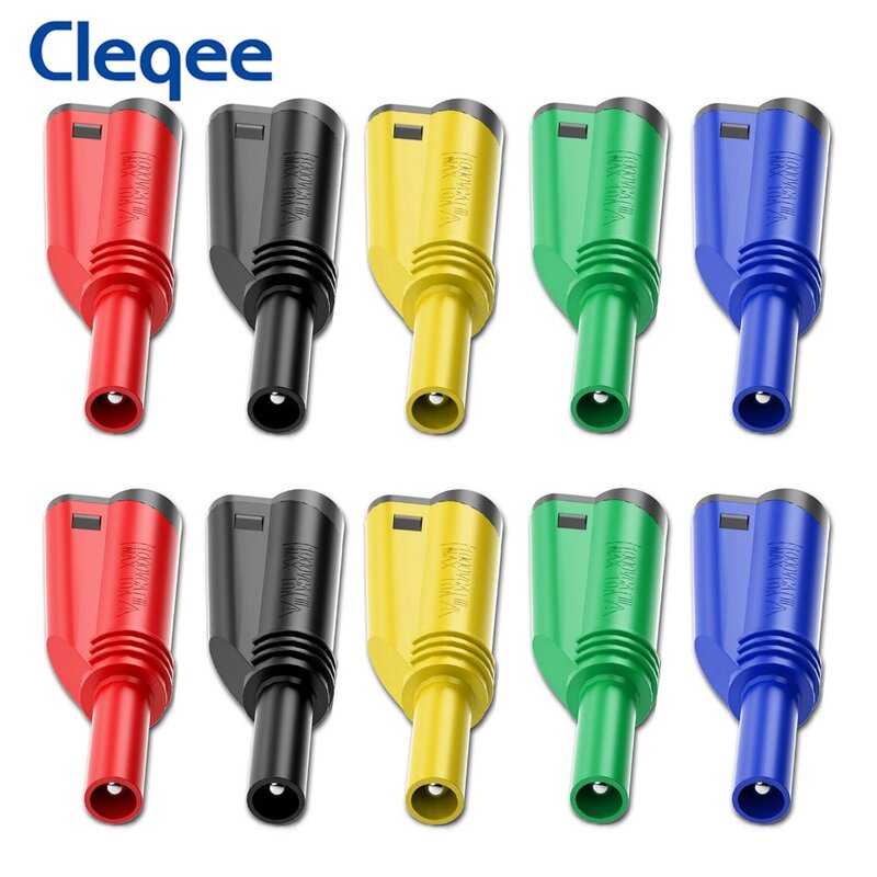 Cleqee P3005 Stackable Safe 4mm Banana Plug Solder/Assembly High Quality Welding-free Connector for Multimeter