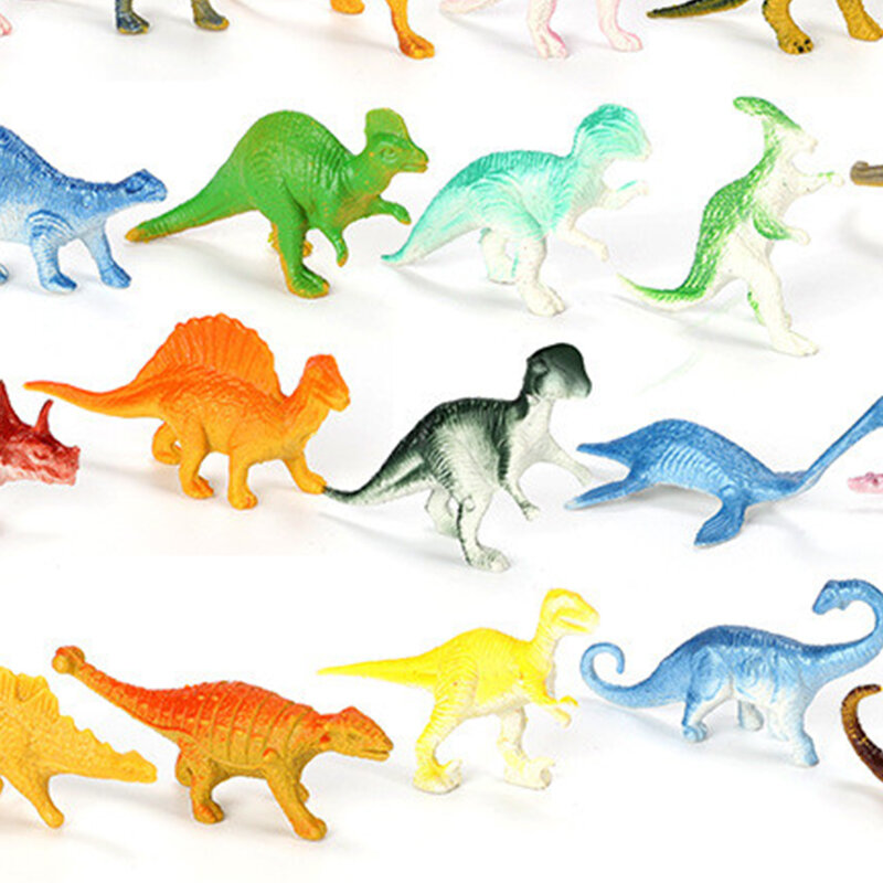 39Pcs/lot Mini Dinosaur Model Simulation Solid Triceratops Tyrannosaurus Action Figures Kids Classic Educational Toys Boy Gifts