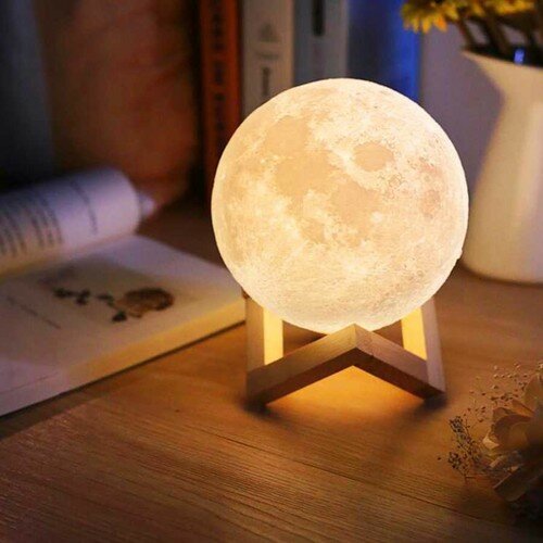 3D Cahaya Malam Bulan Dekoratif Ruang Lokakarya Planet Berbentuk Bulan Desain Khusus Lampu Dekoratif Cahaya Malam Diskon Besar Fad