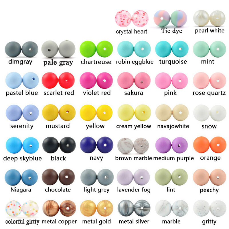 LOFCA 12mm 100pcs/lot Slicone Beads food Grade Baby Teether Round Beads Baby Chewable Teething Beads silicone teether for Diy