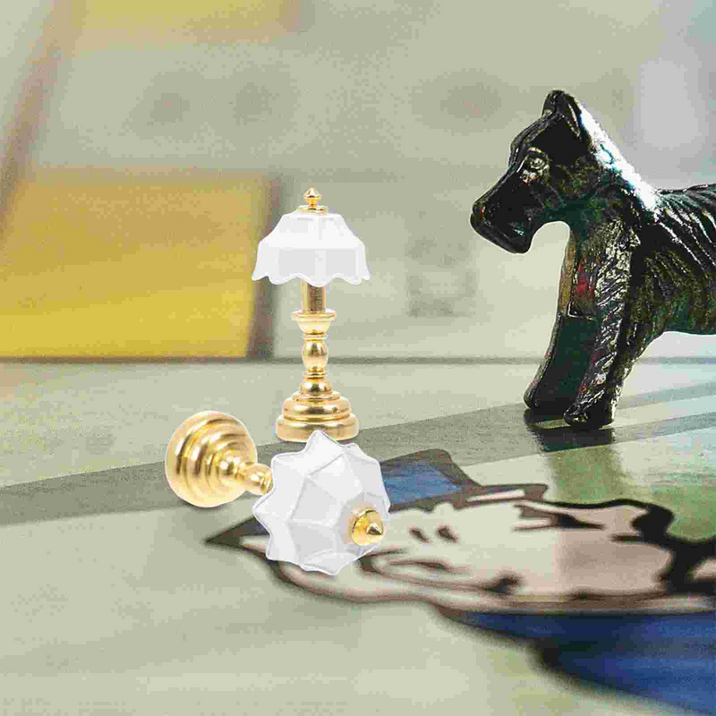 Beaupretty lámpara de mesa en miniatura para decoración de terrario, casa de muñecas y hogar