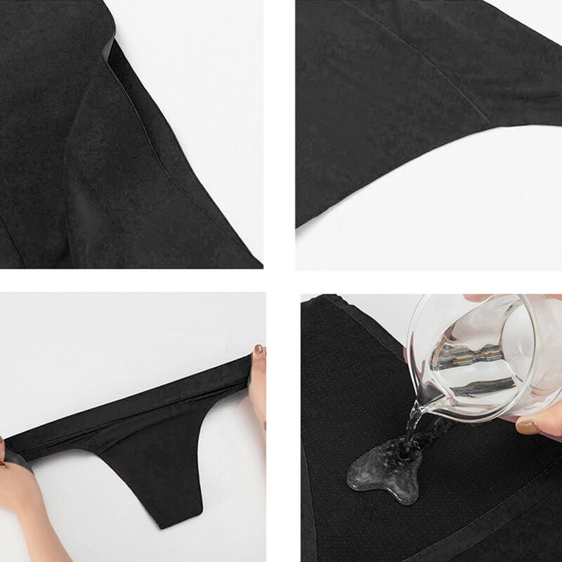 8309 Period Thong Seamless Menstrual Briefs Four-layer Physiological Absorbent Underwear Low Waist Women Panties