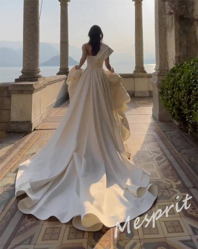 Блестящее изысканное элегантное бальное платье Jiayigong на одно плечо, свадебное платье с драпировкой и открытой спиной, атласное индивидуальное изготовление