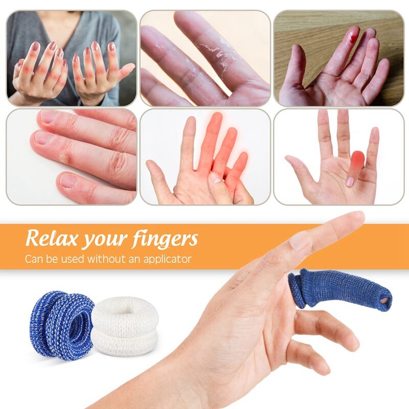 20 Stück röhrenförmiger Finger verband, Finger betten, weiche, elastische, atmungsaktive, passende, feste und gewickelte Sport verbände