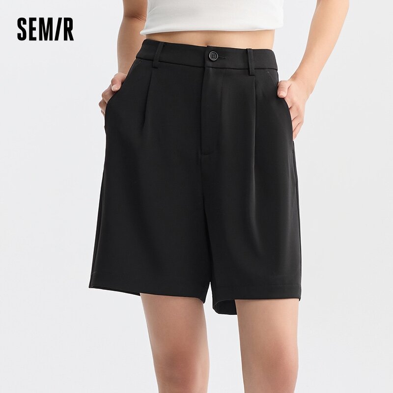 Semir Women Cool And Easy-Care Loose Fit Casual Pants 2024 Summer New Solid Color Short Pants Versatile And Elegant