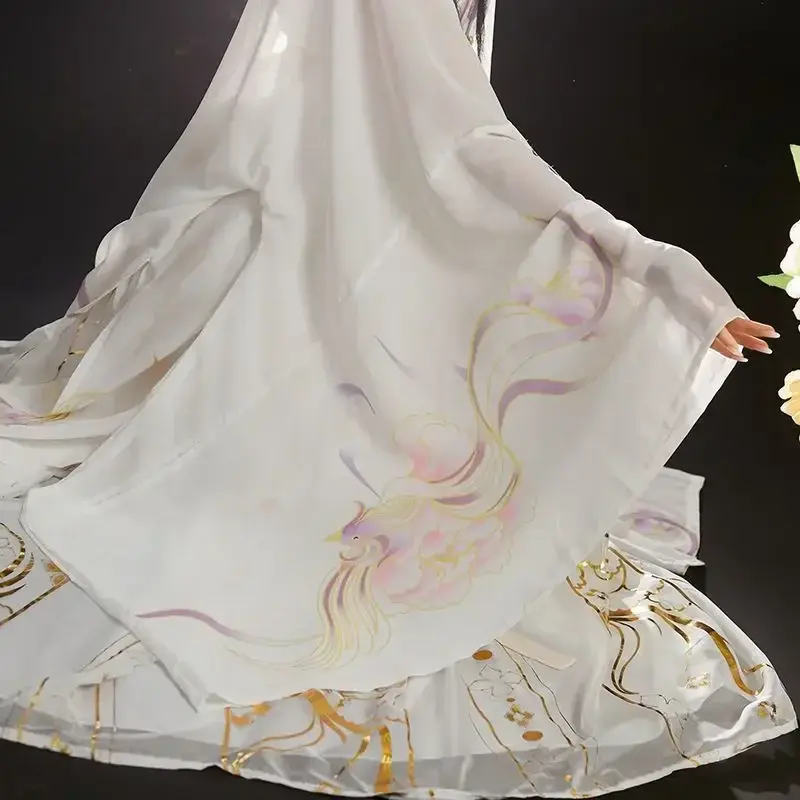 Женский костюм Hanfu размера плюс 3XL, Женский костюм для косплея в старинном стиле, белое платье Hanfu для летней вечеринки