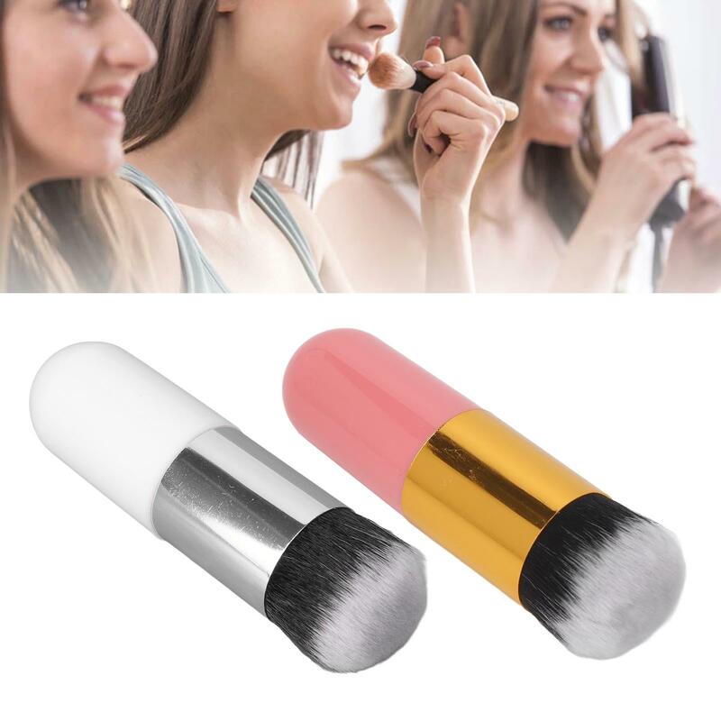 Gold Cosmetic Brush 1 - Nylon Fiber White Silver Dense Makeup Brush for shopping 