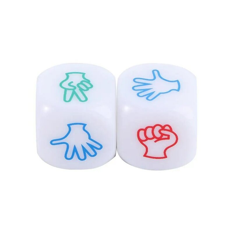 2Pcs Funny White Color Dice Board Games Toy Creative Finger Game Dice Rock Paper Scissors Stone Family Party Game Toy Supplies