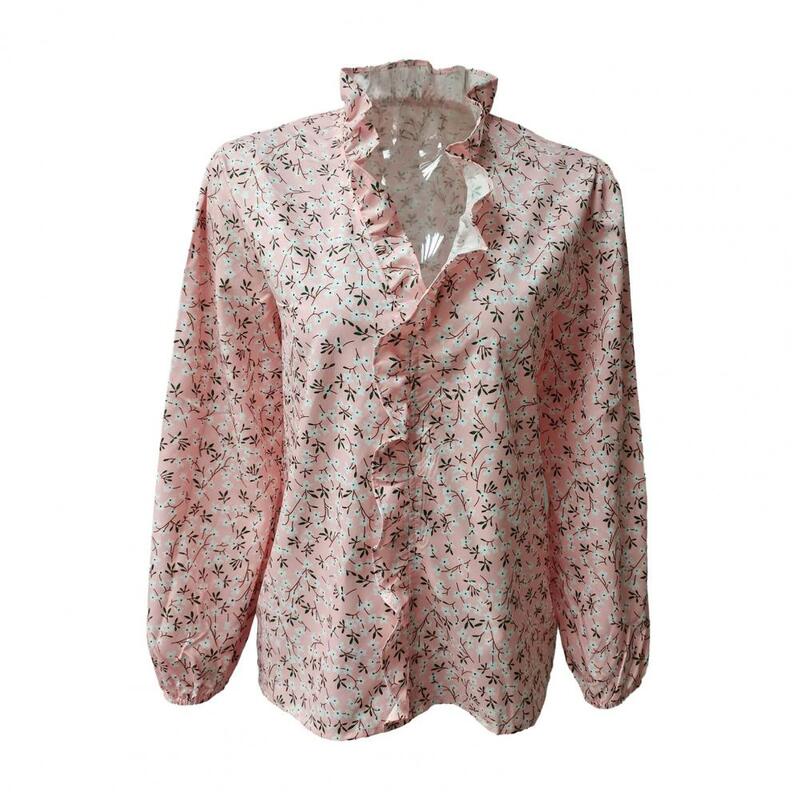 Lekki Top eleganckie koszulka z lampionowymi rękawami topy z dekoltem w szpic dla kobiet wykończone frędzlami pulowerowe topy jednolity kolor Streetwear na wiosnę
