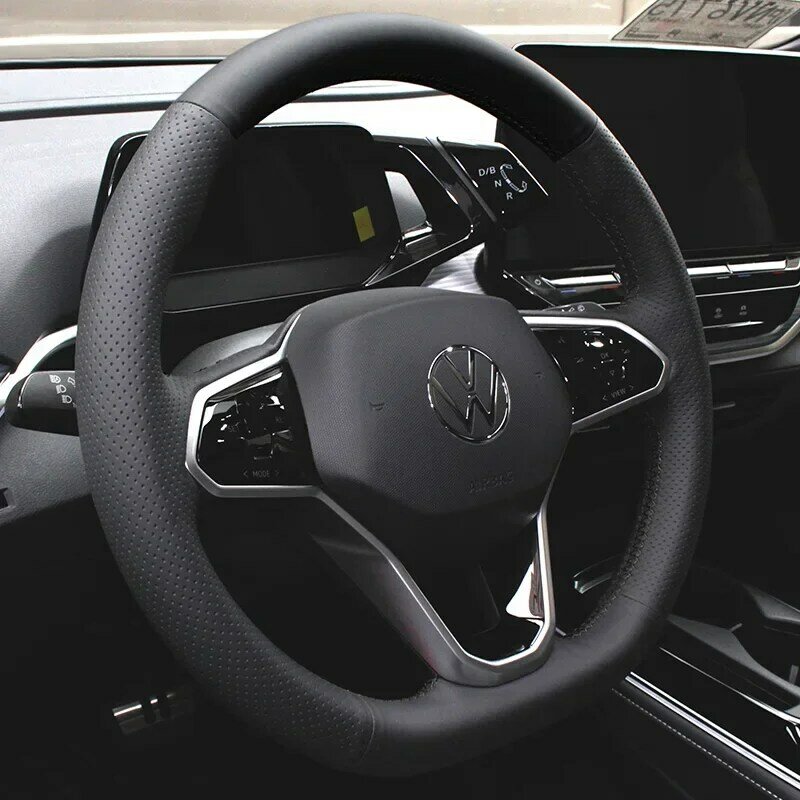 Кожаное Ручное шитье для Volkswagen VW ID.4 Crozz ID.6 X ID.4 X чехол на рулевое колесо автомобиля защитный рукав внутреннее украшение