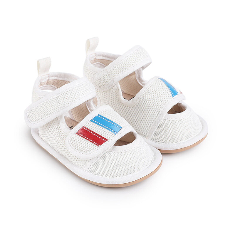 Sandálias de malha antiderrapante respiráveis para bebê, sapatos de caminhada, fundo macio, primavera e outono