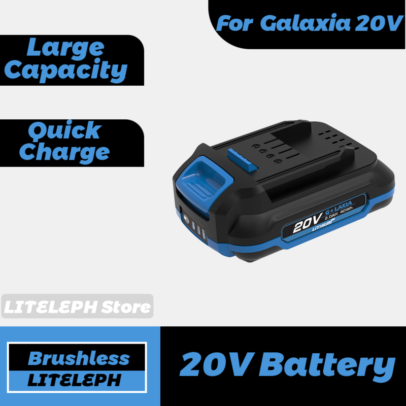 Glaxia용 충전식 리튬 이온 배터리, 2.0Ah 무선 렌치, 드릴 앵글 연마기, 원형 톱, 전기 공구, 20V