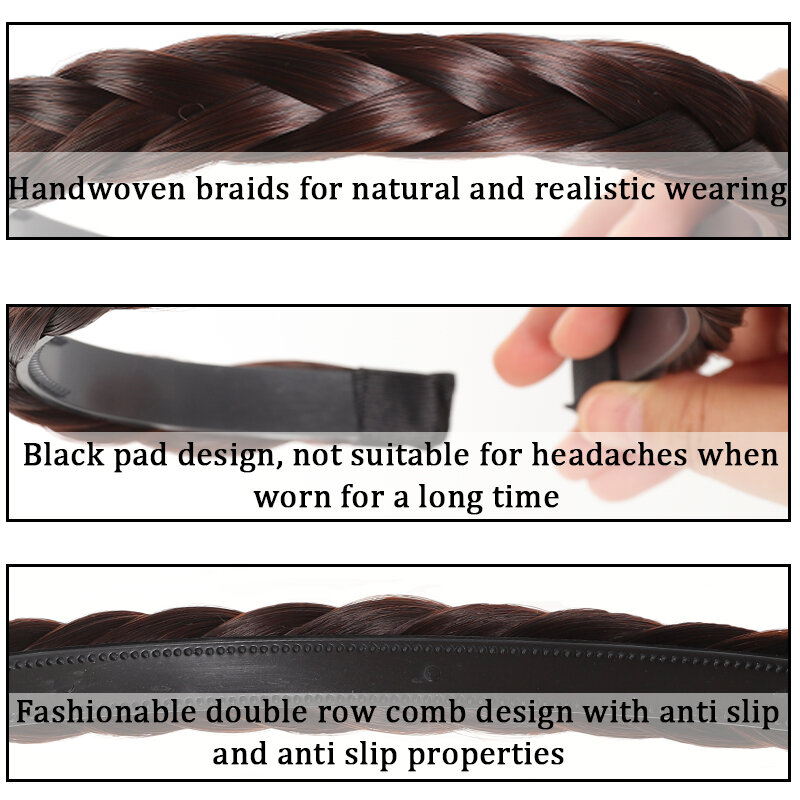 Mode synthetische gebratene Teig Twists Braid Perücke Stirnband Twisted Braid Stirnband geeignet für den täglichen Gebrauch und Party gebrauch