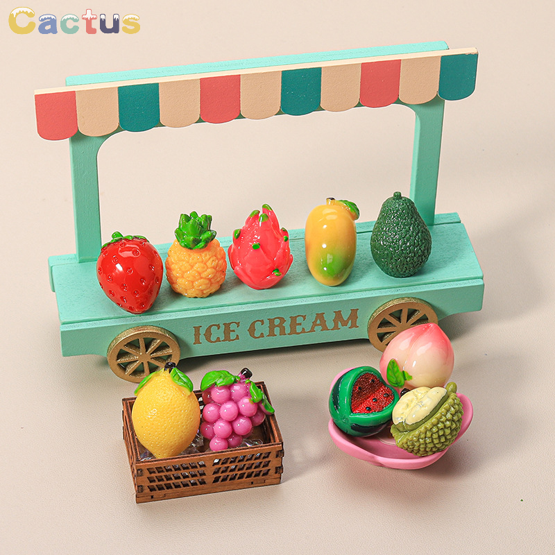 Миниатюрное украшение для игрушечного автомобиля, имитация искусственного арбуза, авокадо, винограда, лимона, персика, микроландшафта, кукольный домик