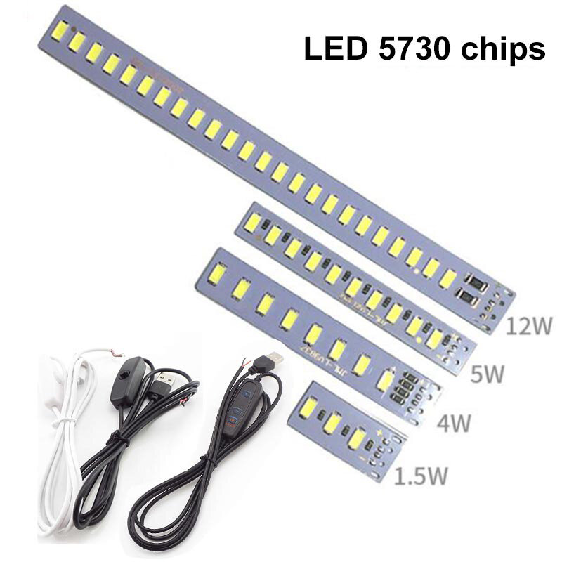 Chips LED de 1,5 W, 5W, 12W, CC, 5V, usb, regulable, fuente de luz blanca cálida, lámpara de noche de superficie de repuesto SMD 5730, iluminación de bombilla t1