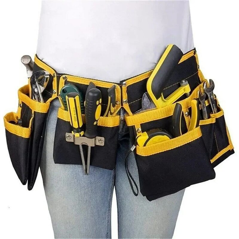 Oxford Cloth Adjustable Tool Pouch Belt Waist Pocket for Woodworkers Hand Tools Organizer Pocket Quick Release Heavy-Duty Buckle
