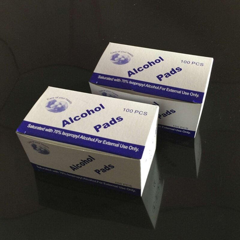 100 Pcsแอลกอฮอล์เช็ดทำความสะอาดPadแพทย์Swab Sachet Antibacterialเครื่องมือทำความสะอาด