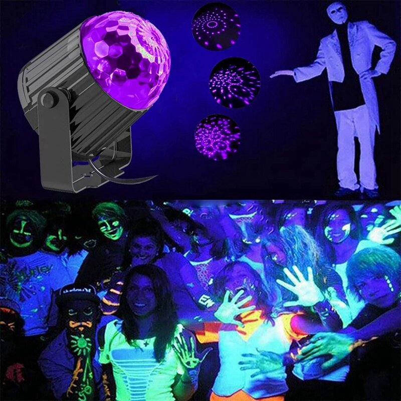 UV Zwart Licht, Licht Met Plug 6W, Zwarte Schijnwerper Neon Gloed Voor Gloed Partij, Halloween, Fluorescerende Poster, Eu Plug