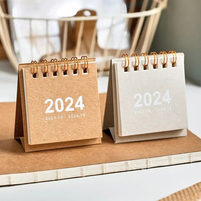 Calendario con tapa de pie 2024, organizador de Agenda, planificador de escritorio, Agenda anual, horario diario