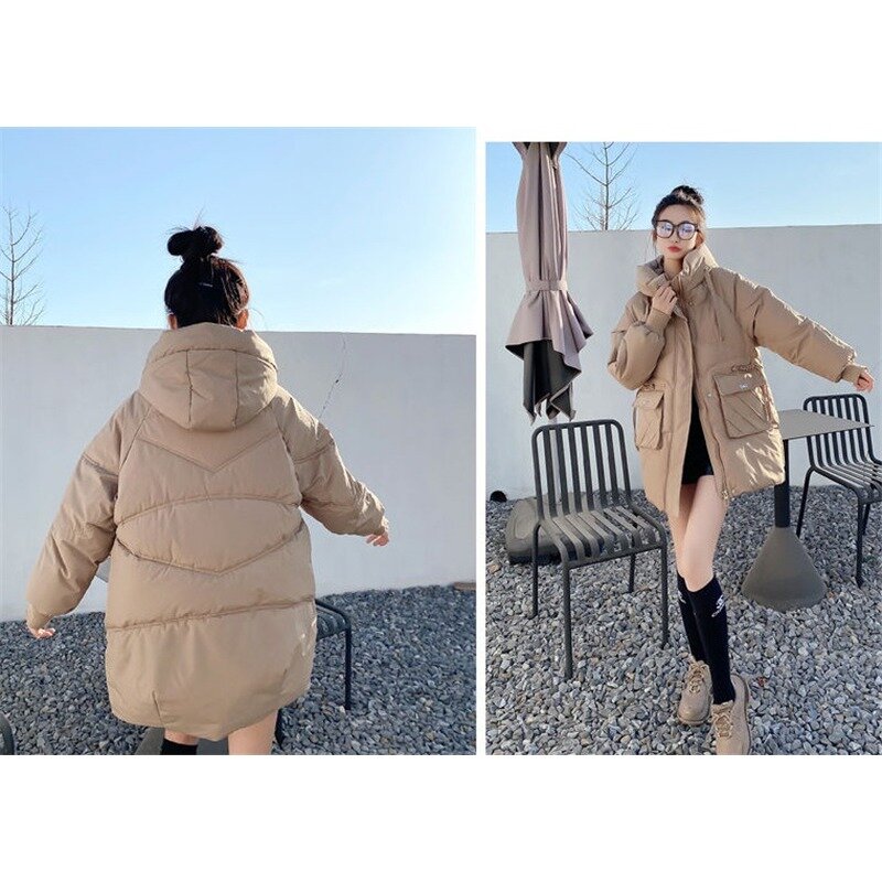 2023 nuove giacche invernali parka donna piumino di cotone femminile spesso caldo con cappuccio piumino da neve cappotto Casual Outwear