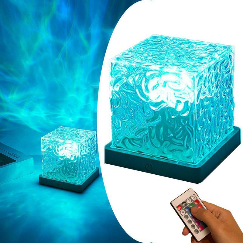 Auraglimmer Celestial Lamp USB Charging Cube Shape Remote-Controlled Celestial Lamp 16 Colors Adjustable Acrylic Night Lamp