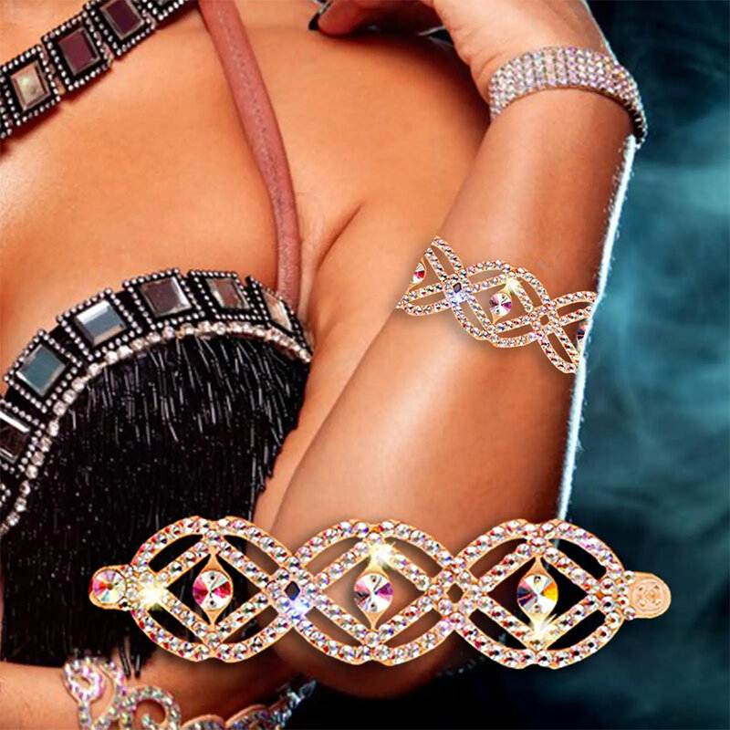 Pulsera de danza del vientre con tachuelas de diamante, cadena de mano, Baile Oriental, temperamento femenino, accesorios de actuación profesional