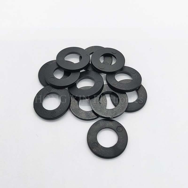 Arandela de nailon negro M8 x 16x1,4, arandela espaciadora plana de plástico, espesor, Junta circular redonda, anillo circular de alta calidad