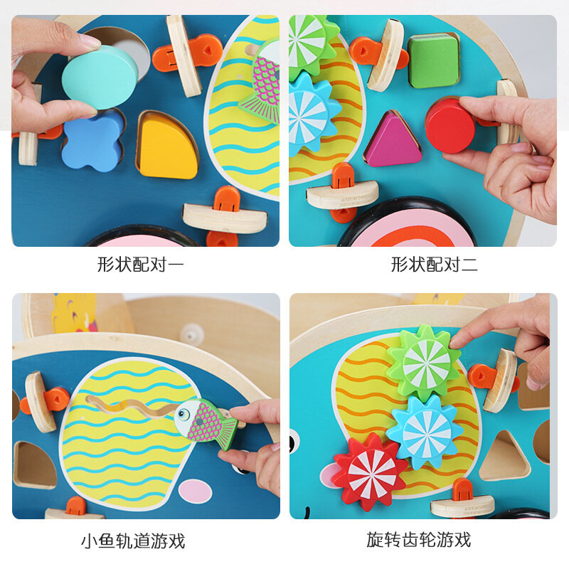 Andador de madera multifuncional para bebé, juguete de aprendizaje, elefante
