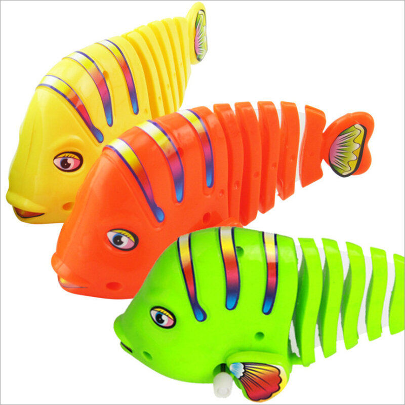 Wind Up Fish Clockwork Toy, Design vívido e encantador, Brinquedos interativos pai-filho, Presentes de aniversário para meninos e meninas