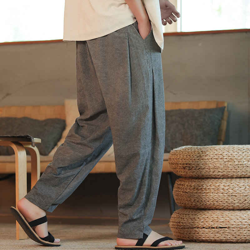Pantaloni Harem pantaloni Casual da uomo pantaloni larghi stile Harajuku pantaloni da jogging in cotone pantaloni lunghi da uomo Vintage da uomo nuovi Streetwear