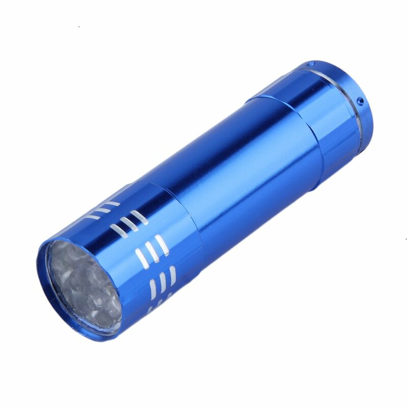 مقاومة للماء خفيفة الوزن سوبر الصلبة 9 LED صغيرة جدا مشرق في الهواء الطلق الشعلة مشاعل الشعلة الأزرق الألومنيوم للتخييم