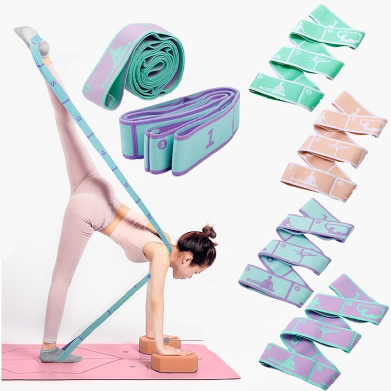 Ceinture d'étirement de yoga pour la danse, boucle de bande d'étirement, ceinture de tension de fitness Pilates, bande élastique commandée numérique, bande 02/10/2018