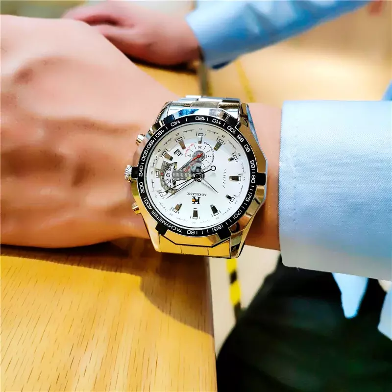 AOKULASIC Full Steel Top Brand Mens Mechanical Wristwatches Fashion Waterproof Automatic Men Watch Sports Relogios Masculinos