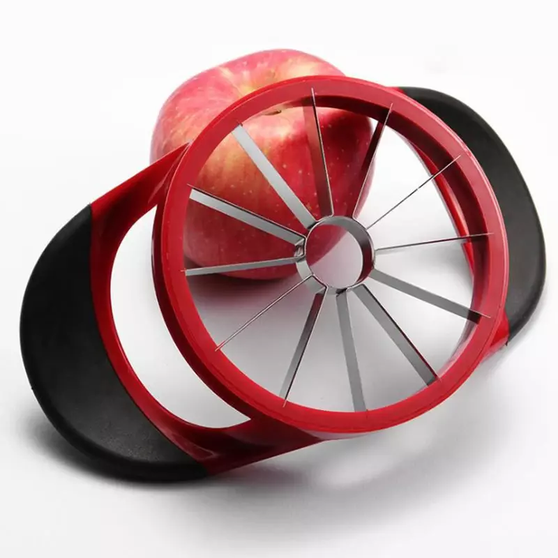 Coupe-pomme ultra tranchant en acier inoxydable, version améliorée, 12 lames, grand carottier en forme de formage, outil de cuisine