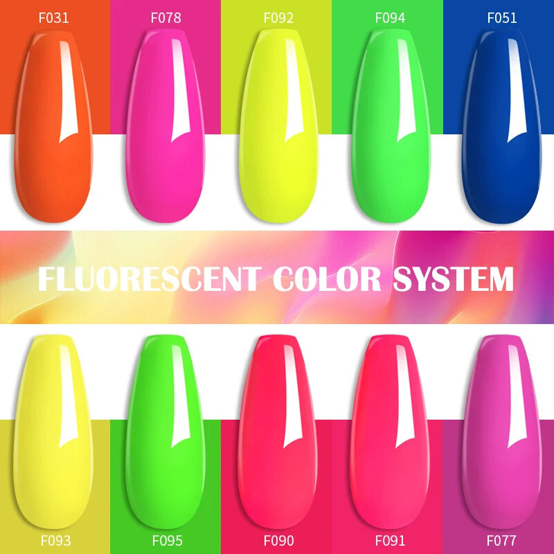 LILYCUTE-Esmalte em Gel Fluorescente, Glitter Colorido, Semi Permanente, Mergulhe, Manicure Art, LED UV, Vernizes, 7ml