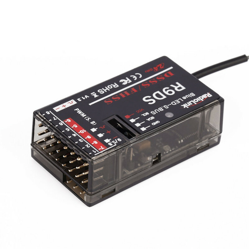 Radiolink R9DS ตัวรับ DSSS & FHSS 9CH 2.4กรัมสำหรับเครื่องส่งสัญญาณ AT10วิทยุ AT9รองรับมัลติโรเตอร์ RC สำหรับ S-BUS PWM
